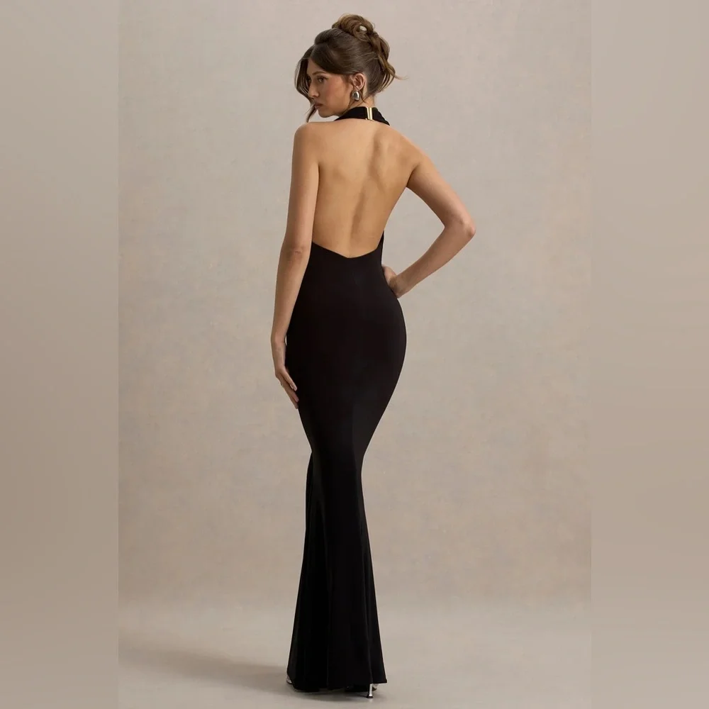 MILANI
Black Backless Cowl Neck Fishtail Maxi Dress - Picture 2 of 7